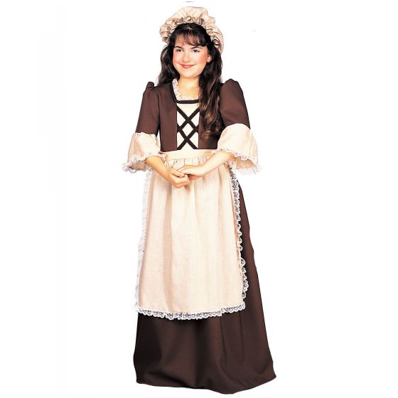 Kids Child Colonial Girl Historical Costume