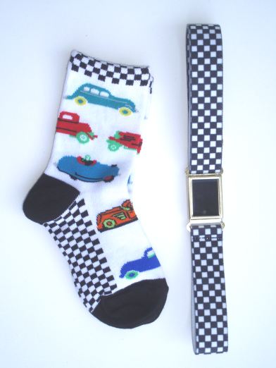 Car Socks And Racer Checks Magnetic Belt Gift Set