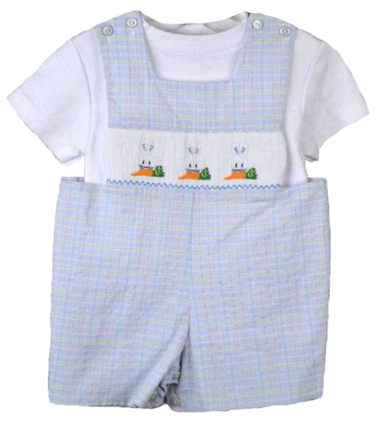 *Sale* Vive Le Fete Smocked Easter Jon-Jon Shortall & Tee