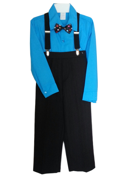 Sale! Suspenders Pants & Suspenders Set - Turquoise