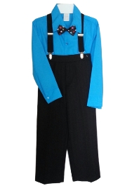 Sale! Suspenders Pants & Suspenders Set - Turquoise