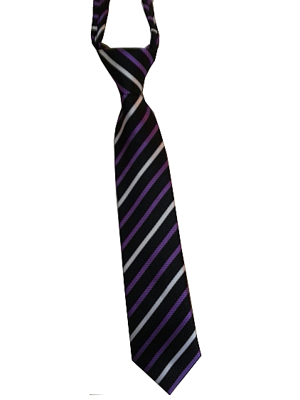Purple & White Striped Zipper Ties - 12 in.