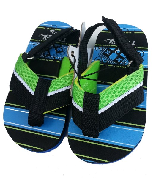 DapperLads Toddler Boys FlipFlop Sandals Green Toddler 2T 4T