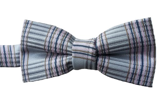 Microfiber Lt Gray Plaid Patterned Boys Bow Ties