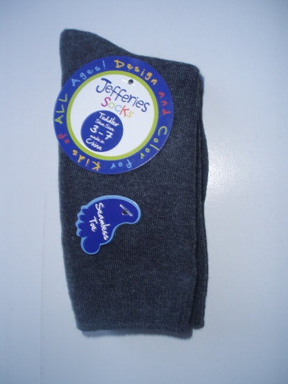 Boy's Cotton Knee Socks - Charcoal Gray