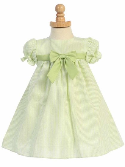 Baby Sister Seersucker Dress in Green