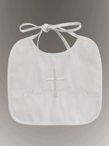 Boy's Cotton Broadcloth Christening Bib