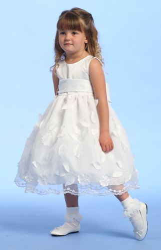 Pop-Up Flowers Organza Flower Girl Dress