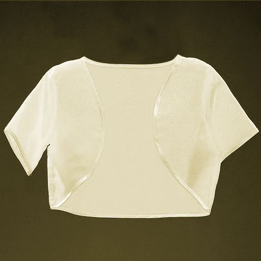 Girl's Sheer Organza Bolero in Ivory