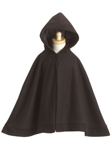 Black Fleece Cape With Hood