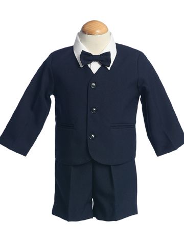 Navy Blue Rayon Boys Eton Suit SALE