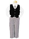 Velvet Vest & Checkered Slacks Set
