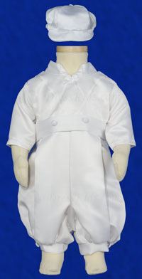 Boy's Christening Satin Romper Set