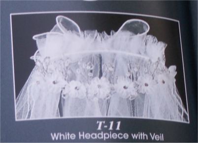 Communion Veil with Daisies Wreath