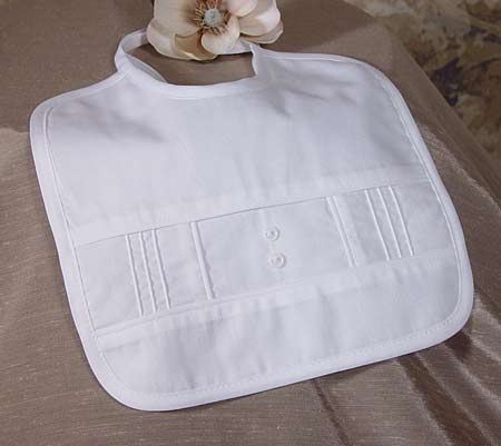 Boy's Cotton Broadcloth Christening Bib