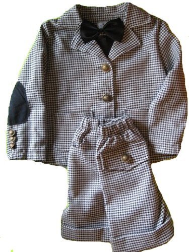 DapperLads Black Houndstooth Blazer & Shorts 3 Pc Suit