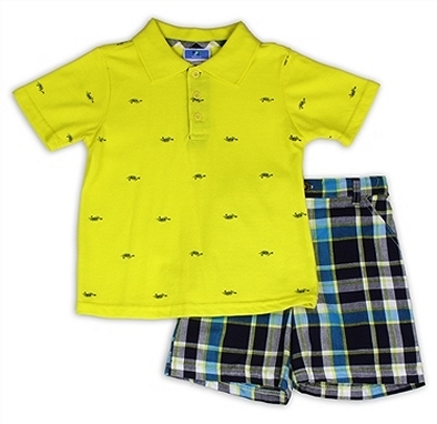 WEEPLAY Boys Sea Turtle Polo Short Set