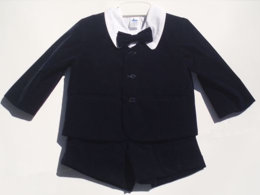 Close-Out Navy Velveteen Eton Suit