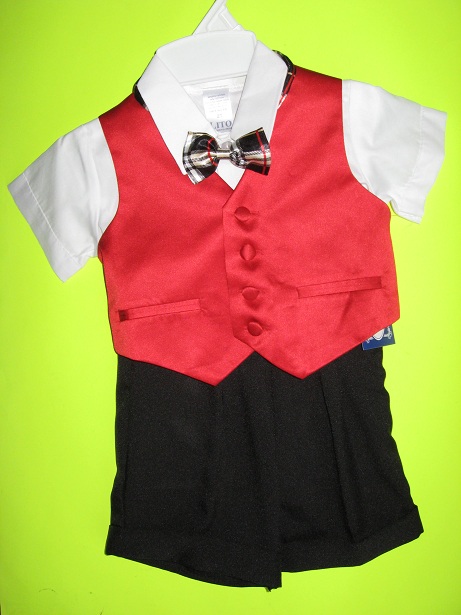 Festive Red Vest 5-Pc Shorts Set - Sz 2T