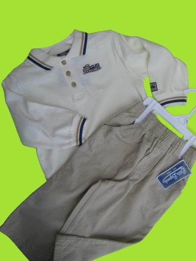 Infants Deal - 2 Pc Train Lovers Polo & Pants Set