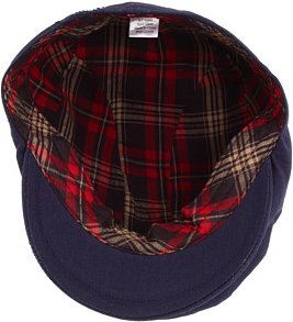 inside of the Navy Cotton Canvas Newsboy Cap