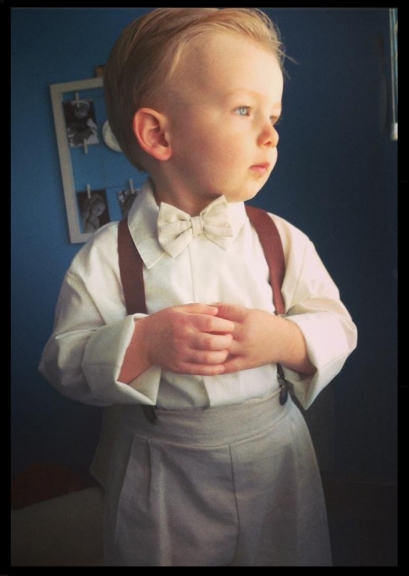 Fouger Boys Solid Sandstone Linen Knicker Set