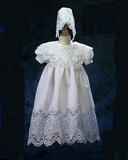 Christening Gown in Organza Embroidered
