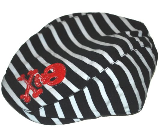 Toddler Jersey Driver Newsboy Cap - Skull Applique