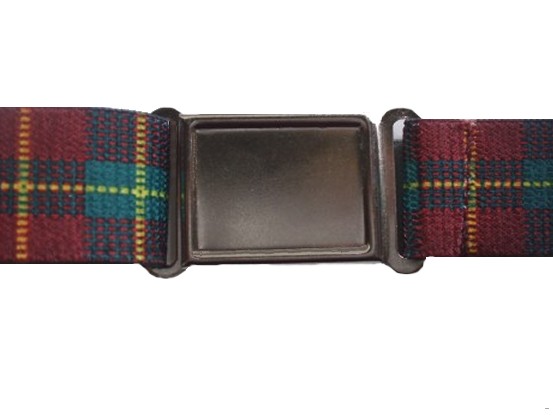Red Plaid Patterned Magnetic Buckle Elastic Belts