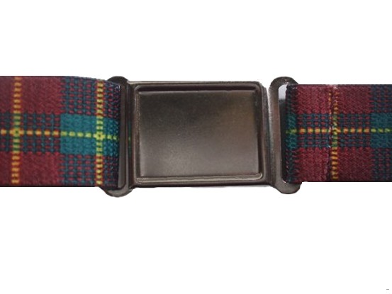 red-plaid magnetic belt