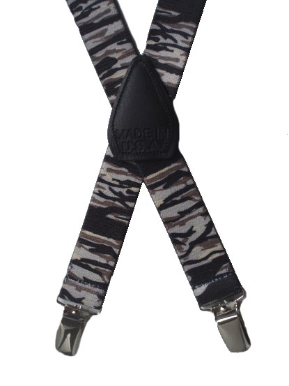 Tiger Stripes Elastic Suspenders