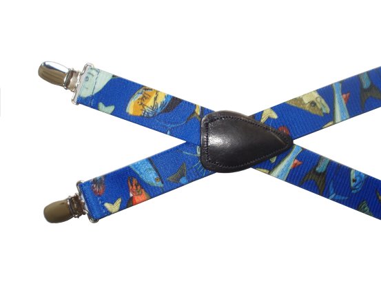 Boys Kids Elastic Suspenders - Lots O Fish