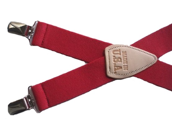 red elastic suspenders