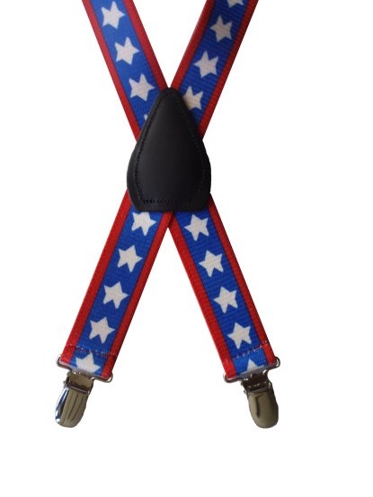 Kids Patterned Suspenders - Patriotic Stars