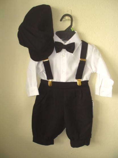 5 Pc Black Tone on Tone Toddler Knickerbockers