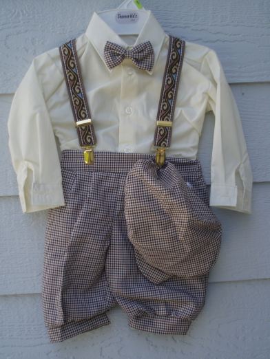 Boys Mocha Mini-Checks  Knicker Set Sale