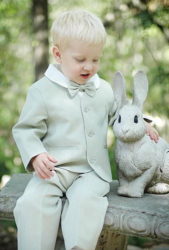 Khaki New Baby Infant Boy & Toddler Eton Formal Vest shorts Suit S M L XL to 4T 