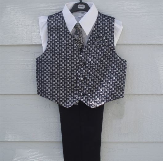 4-Piece Toddler Black Vest And Pants Set