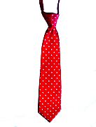 Polka Dot Zipper Tie - Red