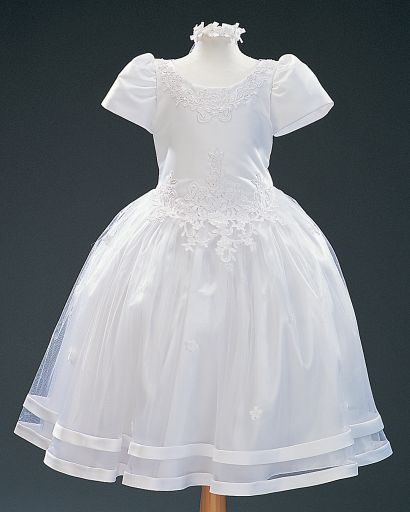 Plus Size Satin & Tulle Communion Dress