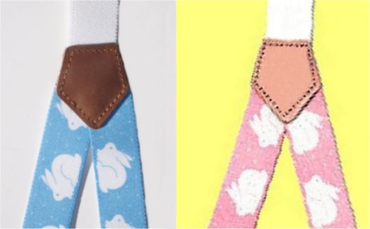 Pink Bunny Suspenders - Small
