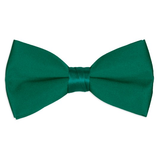 emerald-green satin bow tie