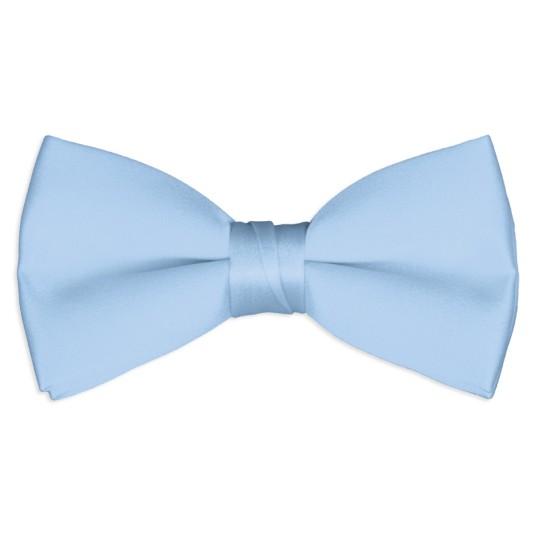 light-blue satin bow tie