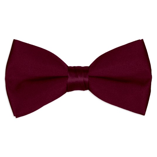 burgundy satin bow tie