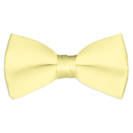 pale yellow satin bow tie
