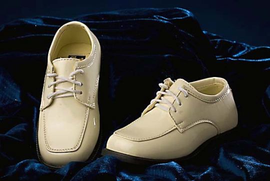 Patent Square Toe Dress Shoes - Ivory