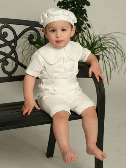 Sale! 3 - Pc Satin Christening Shorts Set 24 mo