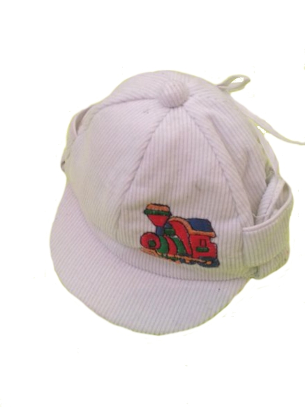 Close-Out Corduroy Hat w Train - Winter White